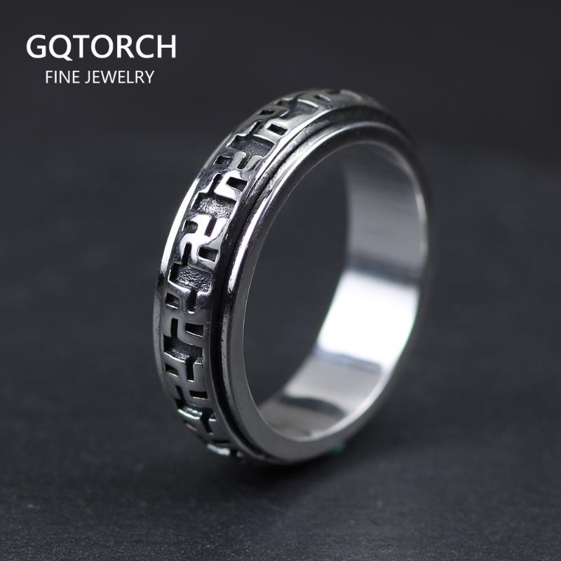 Cluster Rings Real Pure 925 Sterling Silver Rotatable Om Mani Padme Hum For Women And Men Prayer 6mm Shurangama Mantra Buddhism Jewelry
Cluster Rings Real Pure 925 Sterling Silver Rotatable Om Mani Padme Hum For Women And Men Prayer 6mm Shurangama Mantra Buddhism Jewelry