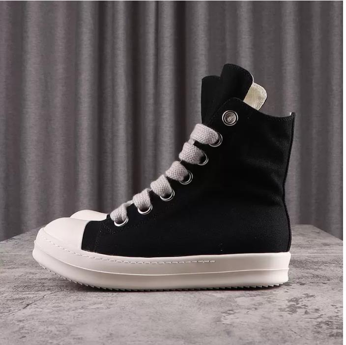 2023s Rick High Street Canvas Shoes Jumbo Shoeslace Solid Black Male Sneakers Lace-up Rubber Owens Women's Sneakers Size 34-42
2023s Rick High Street Canvas Shoes Jumbo Shoeslace Solid Black Male Sneakers Lace-up Rubber Owens Women's Sneakers Size 34-42