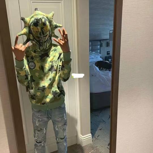 Gray Ins 3D Full-print Loose Hoodies Top Zipper Sweater Autumn and Winter 5XL