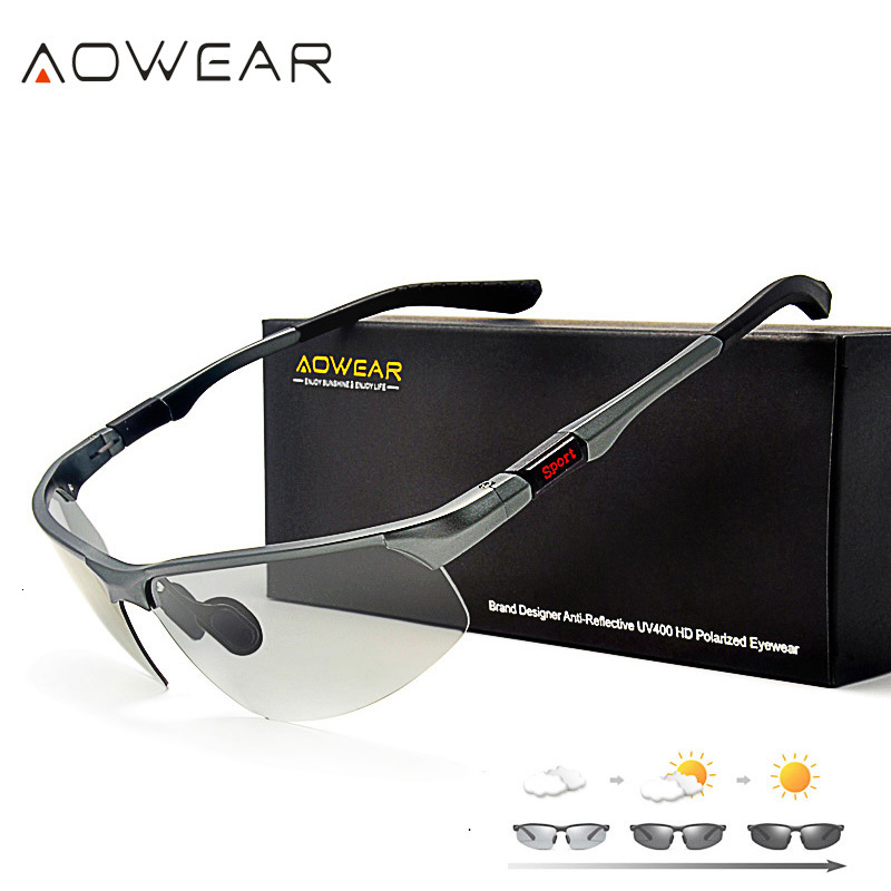 Sunglasses AOWEAR Mens Pochromic Polarized Rimless Men Day Night Driving Chameleon Glasses Car Driver Antiglare Eyewear 230202 
Sunglasses AOWEAR Mens Pochromic Polarized Rimless Men Day Night Driving Chameleon Glasses Car Driver Antiglare Eyewear 230202