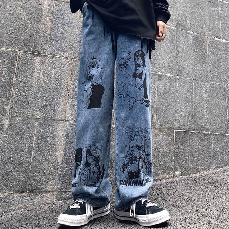 Men's Jeans Retro Men Anime Print Baggy Casual Straight Trouser High Street Streetwear Denim Pants Fashion Cowboy Naom22, Blue
Men's Jeans Retro Men Anime Print Baggy Casual Straight Trouser High Street Streetwear Denim Pants Fashion Cowboy Naom22, Blue