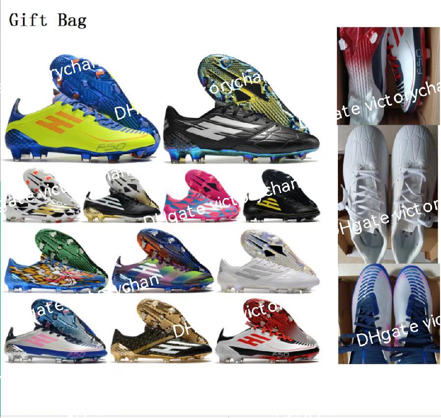 High Tops F50 Ghosted FG Football Boots Mens Firm Ground Soft Leather Trainers Soccer Cleats Silver Eagle Multi Pink Black Gold Bl