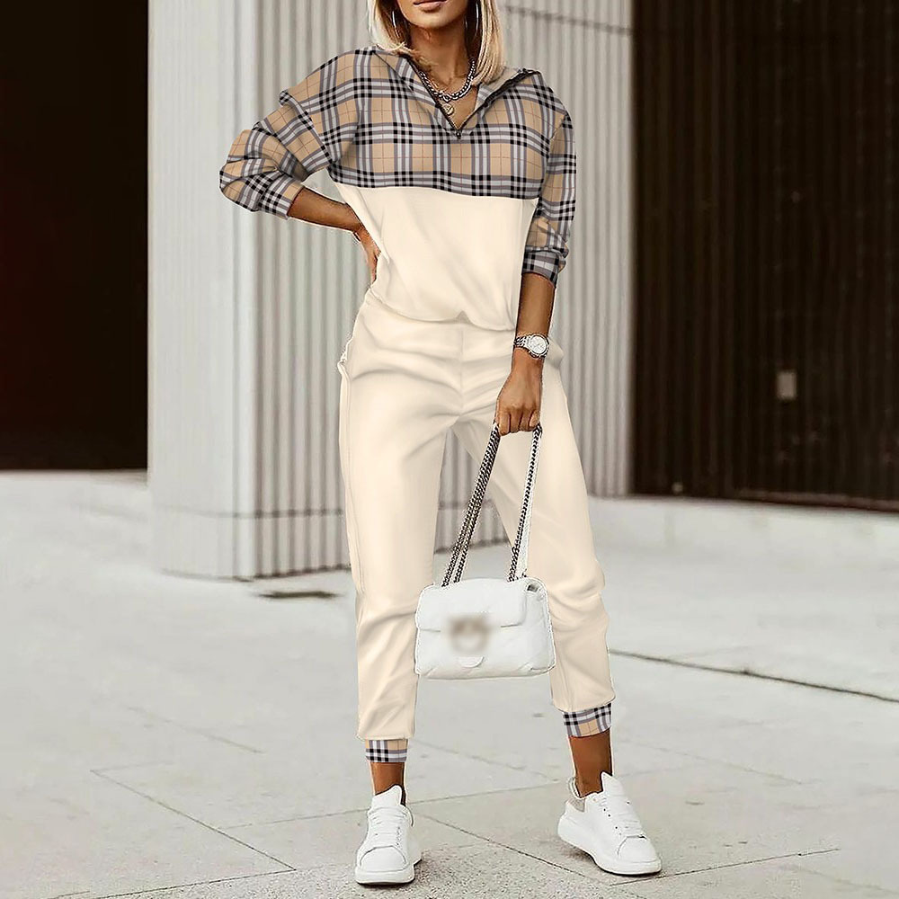 Womens Two Piece Sets New designer brand printed long-sleeved trousers suit High quality sweater suit