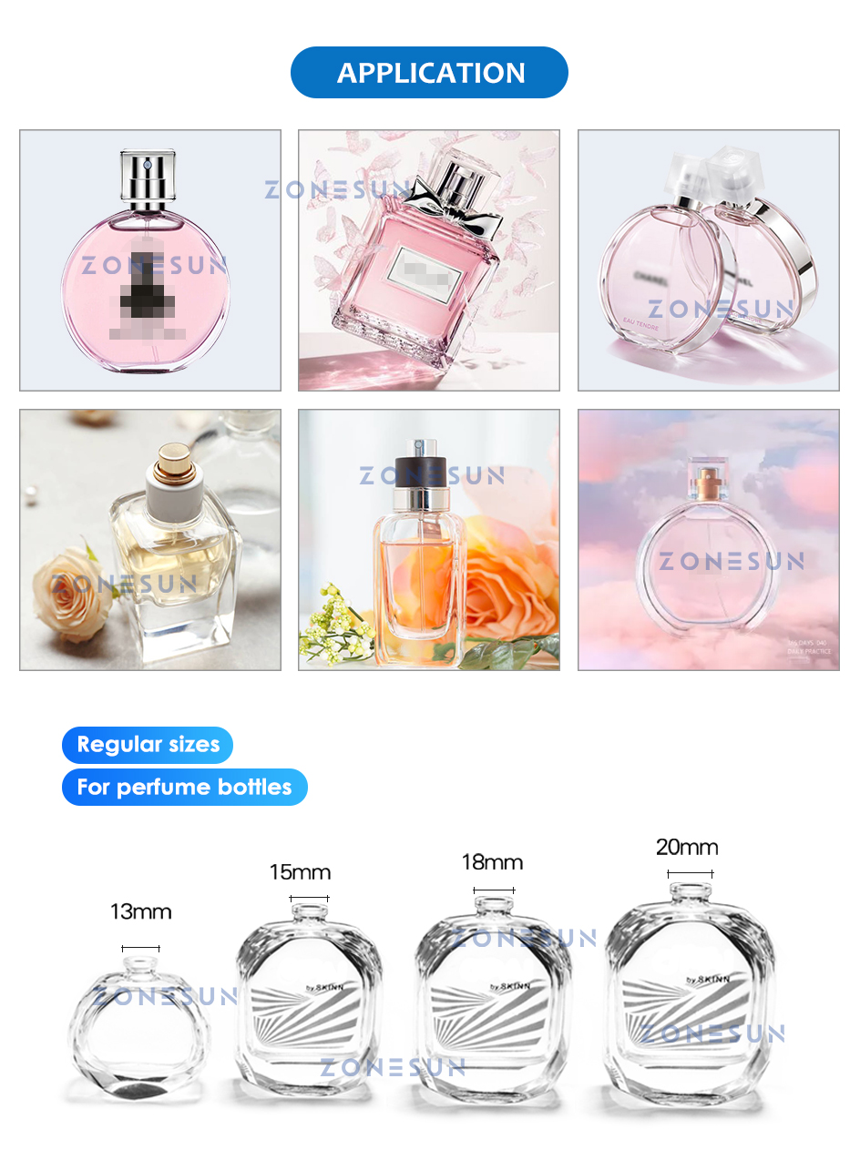 ZONESUN Perfume Bottle Sealing Machine Crimper Manual Handheld Vial Capping Spray Caps Sealing Tool Aluminum Alloy ZS-PBC1