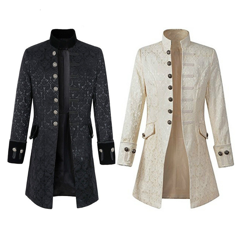 Men's Trench Coats Slim Collar Literary Embroidery Retro Uniform Medieval Solid Color Breasted Stage Props Cosplay Costume 230202, Black
Men's Trench Coats Slim Collar Literary Embroidery Retro Uniform Medieval Solid Color Breasted Stage Props Cosplay Costume 230202, Black