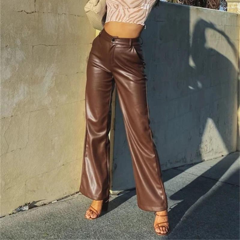 Women' Pants Straight Womens Casual PU Leather High Waist Wide Leg Pant Women Loose Trousers Matte Streetwear, Brown
Women' Pants Straight Womens Casual PU Leather High Waist Wide Leg Pant Women Loose Trousers Matte Streetwear, Brown