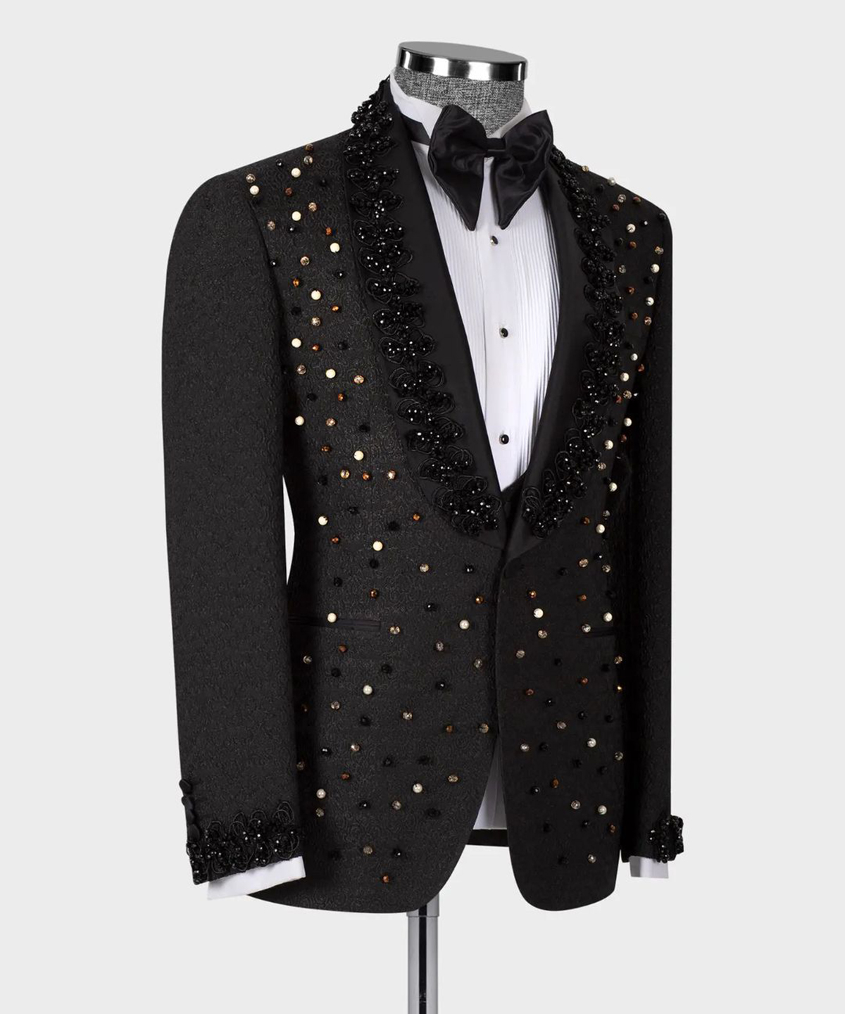 Luxury Men Tuxedos Tailor Made 2 Pieces One Button Crystal Beads Wedding Suits Formal Business Prom Party Tailored