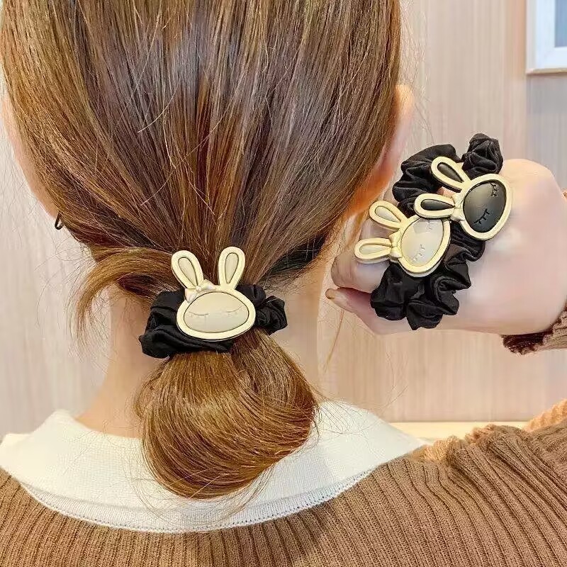 Rabbit Ear Head band South Korea's new headband net red ular elastic rope high horsetail small intestine loop hair accessories Hair Pins X250903