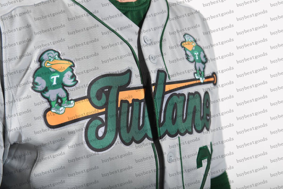 Custom Tulane Green Wave Baseball Jersey 11 Teo Banks 1 Ethan Groff 33 Marget 17 Brady Hebert 14 Simon Baumgardt 2 Gavin Schulz Jerseys Stitched