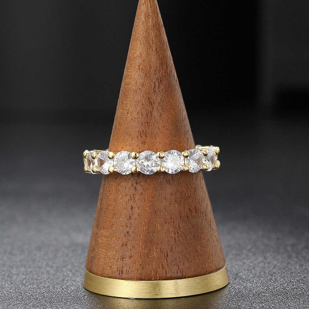 Band Rings Iced Out Ring for Women Punk Hiphop AAA+ Cubic Zirconia Gold Color Crystal Rings Accessories Hippie Jewelry Wholesale OHR051