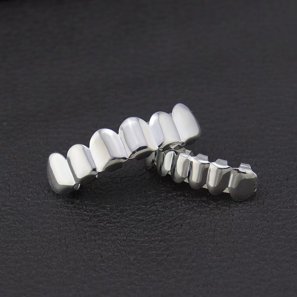 Men's and women's gold Grillz braces Fashion hip-hop jewelry 8 top braces and 6 bottom braces