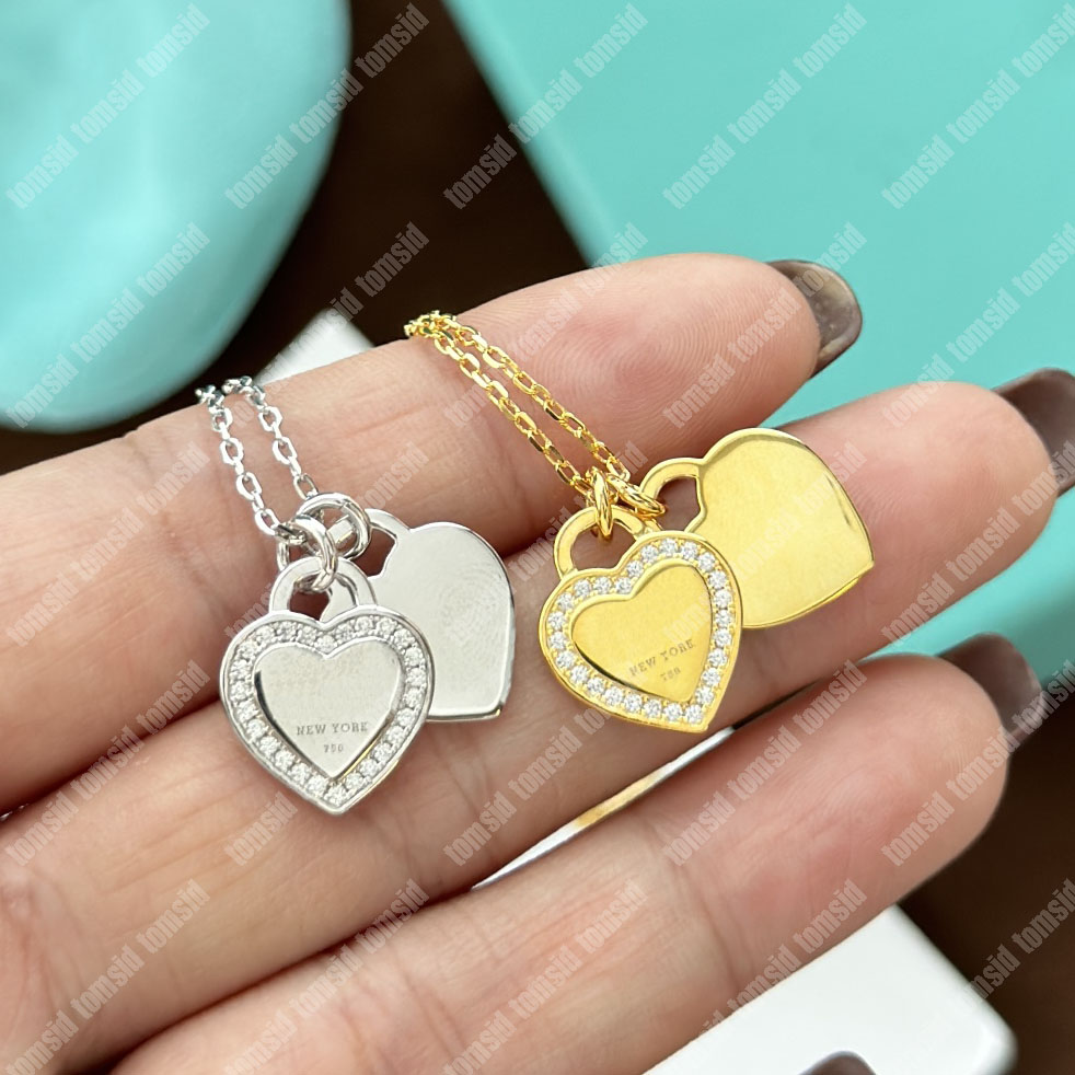 Womens Designer Necklace Silver Designer Jewelry Luxury Pendant Necklace Double Heart Chain Necklace Love Jewellery For Ladies
Womens Designer Necklace Silver Designer Jewelry Luxury Pendant Necklace Double Heart Chain Necklace Love Jewellery For Ladies