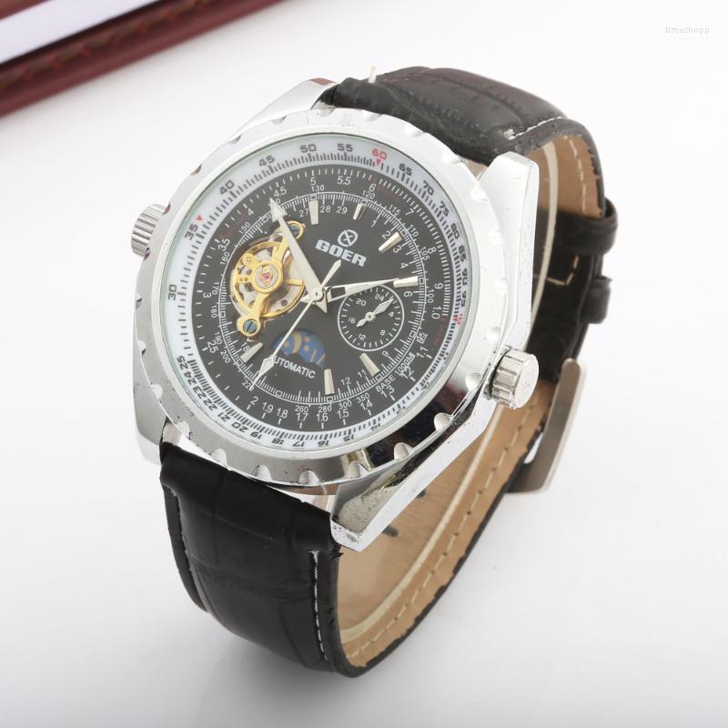 Wristwatches Fashion Tourbillion Mens Dress Boy's Automatic Mechanical Leather Men Sports Watches Big Dial Relojes Hombre, 0113black
Wristwatches Fashion Tourbillion Mens Dress Boy's Automatic Mechanical Leather Men Sports Watches Big Dial Relojes Hombre, 0113black