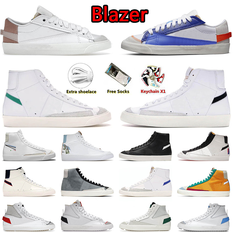 5A Quality 2023 Blazer 77 Authentic Running Shoes Jumbo Blazers Mid Black White Habanero Red Light Bone Arctic Punch Sail Mens Women Trainers Sneakers 36-45