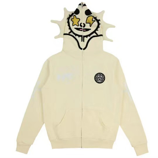 Gray Ins 3D Full-print Loose Hoodies Top Zipper Sweater Autumn and Winter 5XL