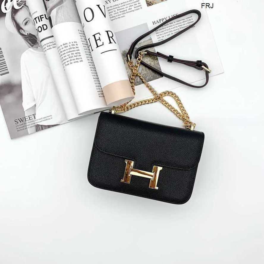 Designer Constances Bags Herme Spring and Summer New Small Bag Leather Mini Kangkang Chain Single Shoulder Messenger Box Tofu h Button frj, Black
Designer Constances Bags Herme Spring and Summer New Small Bag Leather Mini Kangkang Chain Single Shoulder Messenger Box Tofu h Button frj, Black