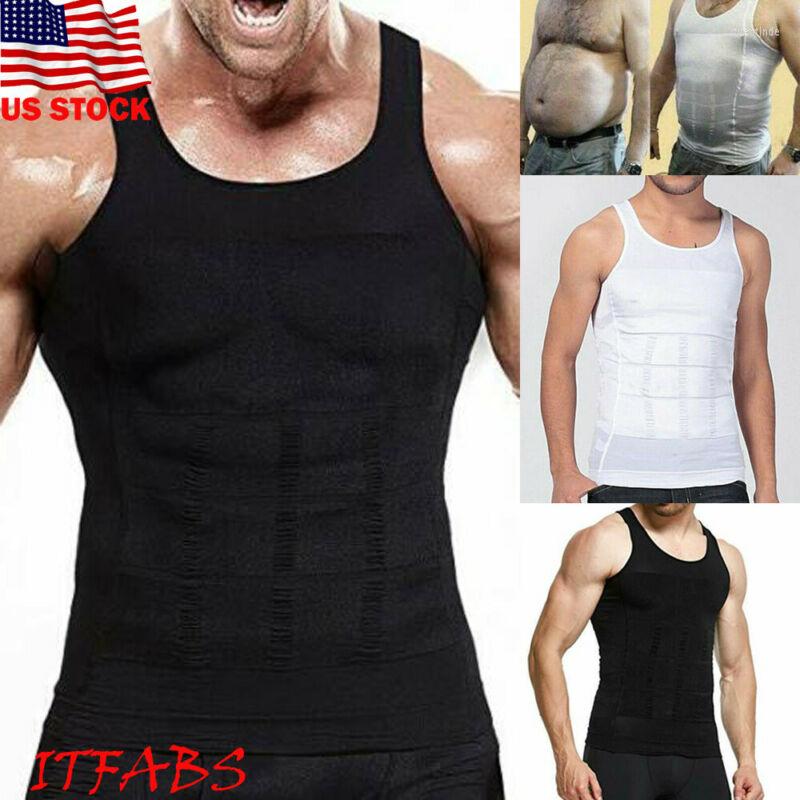 Men's Tank Tops Waist Boobs Compression Shirts Men Body Slimming Shaper Vest Slim Chest Belly