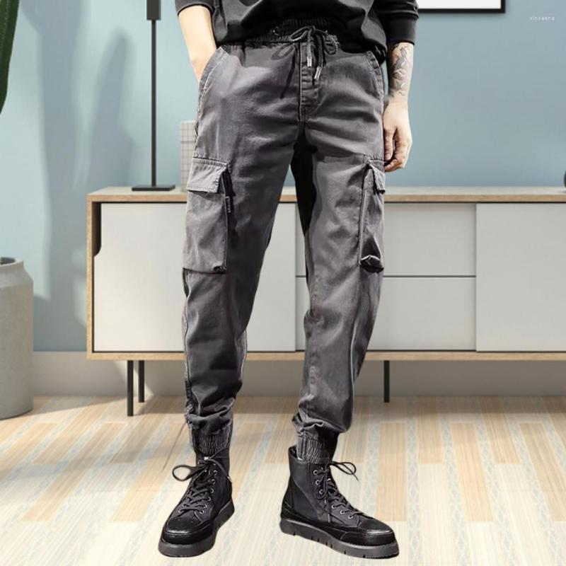 Men's Pants Multi Pockets Wear-resistant Drawstring Mid-Rise Cargo Trousers For Daily Wear, Black
Men's Pants Multi Pockets Wear-resistant Drawstring Mid-Rise Cargo Trousers For Daily Wear, Black