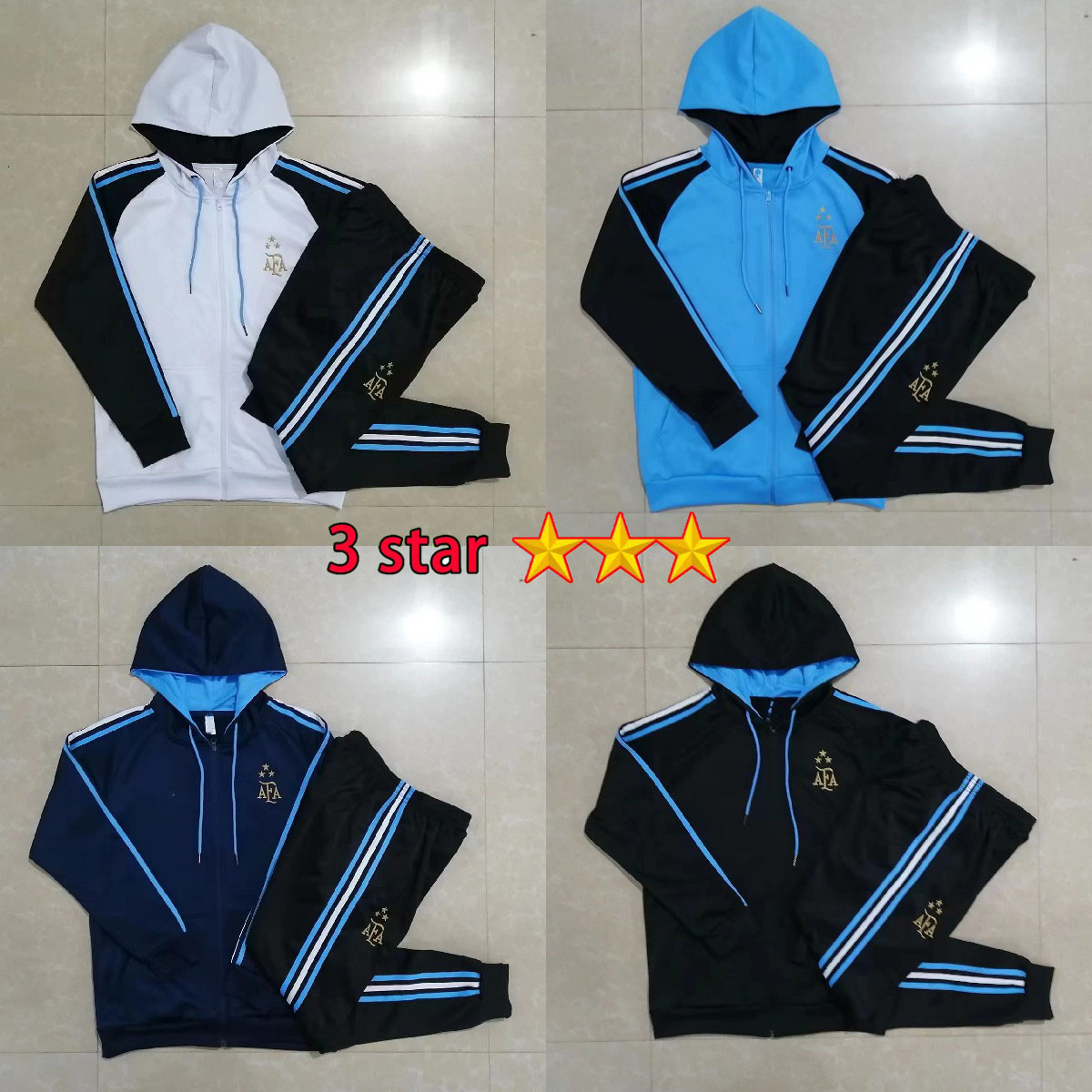 Argentina HIGUAIN Soccer Jerseys Kit Tracksui Suit National Team DYBALA L.MARTINEZ DE PAUL Full Zip Training Wear Top Football Shirts, Black
Argentina HIGUAIN Soccer Jerseys Kit Tracksui Suit National Team DYBALA L.MARTINEZ DE PAUL Full Zip Training Wear Top Football Shirts, Black
