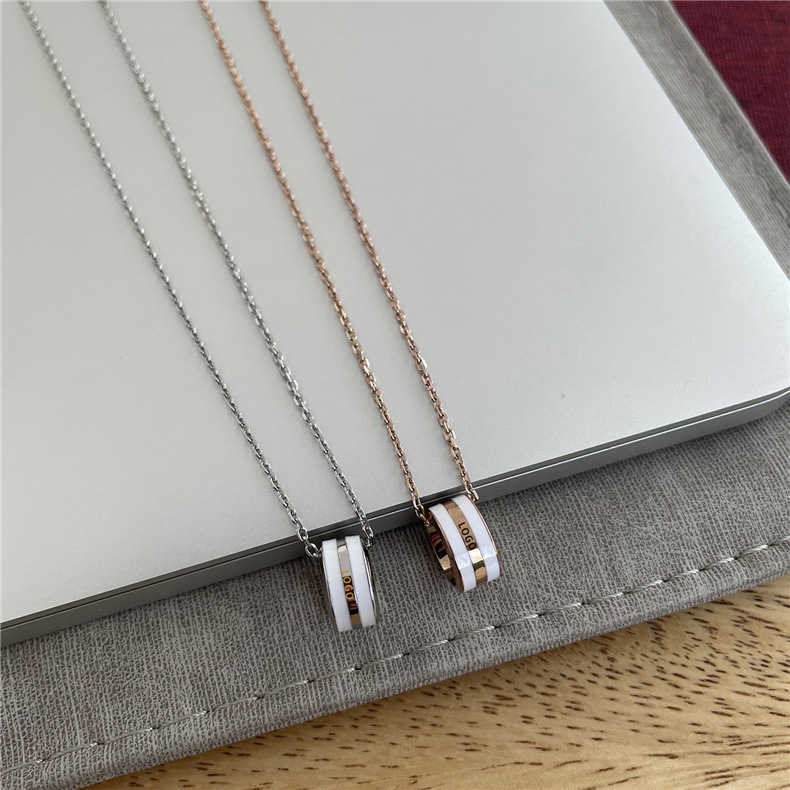 Pendant Necklaces New Fashion Titanium Steel Couple Silver Rose Gold Wild Punk Original Dw Necklace Clavicle Chain Female Necklace Jewelry G230202