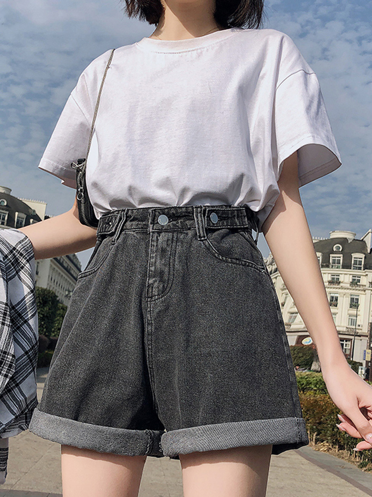 Women's Shorts FTLZZ Summer Women High Waist Button Wigh Leg Jeans Casual Female Loose Fit Blue Denim 230202, Gray
Women's Shorts FTLZZ Summer Women High Waist Button Wigh Leg Jeans Casual Female Loose Fit Blue Denim 230202, Gray
