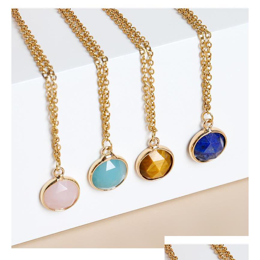 Pendant Necklaces Druzy Crystal Natural Stone Necklace Tiger Eye Gold Edge Round Style Amethyst Rose Quartz Chakra Healing J Dhgarden Dht1F
Pendant Necklaces Druzy Crystal Natural Stone Necklace Tiger Eye Gold Edge Round Style Amethyst Rose Quartz Chakra Healing J Dhgarden Dht1F