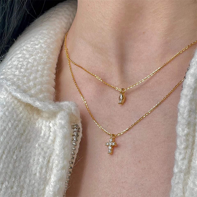 925 Sterling Silver Layering Necklaces&Pendants Stylish Minimalist Shining CZ Zircon Cross Pendant Necklace
925 Sterling Silver Layering Necklaces&Pendants Stylish Minimalist Shining CZ Zircon Cross Pendant Necklace