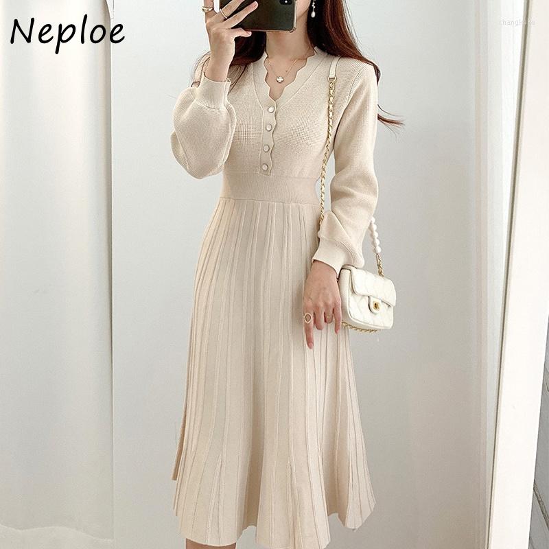 Casual Dresses Kuzuwata Temperament Elegant V-neck Maxi Women Single-breasted Knitted Woman Dress Long Sleeve Pleated 2023 Vestidos, Apricot
Casual Dresses Kuzuwata Temperament Elegant V-neck Maxi Women Single-breasted Knitted Woman Dress Long Sleeve Pleated 2023 Vestidos, Apricot