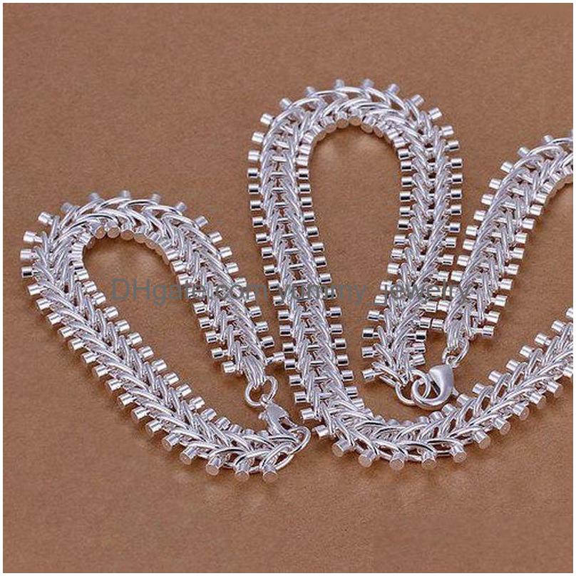 Bracelet Necklace So Heavy Fishbone Shape 925 Sterling Sier Jewelry Sets Ls21.Fashion Plated Neckace Set.Support Wholesale Drop Del Dhhiz, Silver
Bracelet Necklace So Heavy Fishbone Shape 925 Sterling Sier Jewelry Sets Ls21.Fashion Plated Neckace Set.Support Wholesale Drop Del Dhhiz, Silver