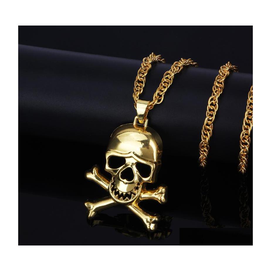 Pendant Necklaces Skl Necklace For Men/Women Halloween Chain Punk Jewelry Gift Gold/Sliver Very Color Luckyhat Drop Delivery Pendants Dhhv9
Pendant Necklaces Skl Necklace For Men/Women Halloween Chain Punk Jewelry Gift Gold/Sliver Very Color Luckyhat Drop Delivery Pendants Dhhv9