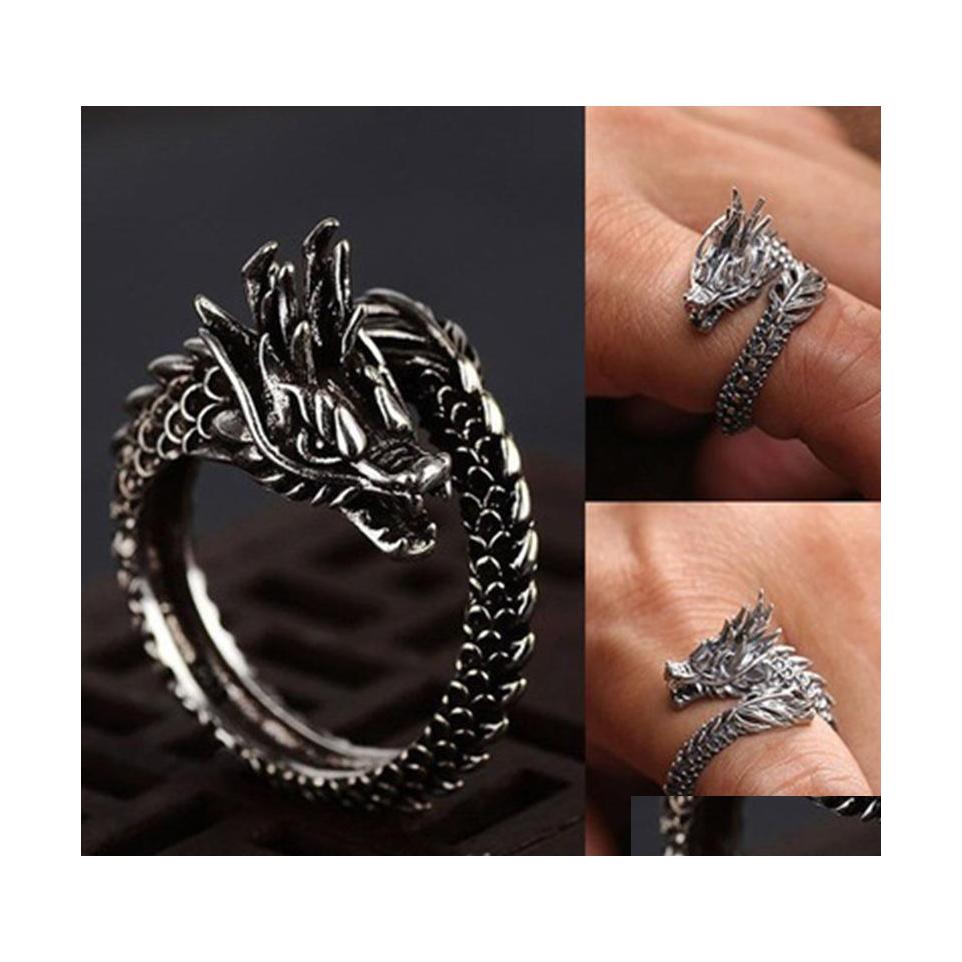 Band Rings Cool Opening Men Women Jewelry Adjustable Sterling Dragon Ring Good Gifts Alloy Animal Metal Unisex Gothic Punk Drop Deliv Dh65M
Band Rings Cool Opening Men Women Jewelry Adjustable Sterling Dragon Ring Good Gifts Alloy Animal Metal Unisex Gothic Punk Drop Deliv Dh65M