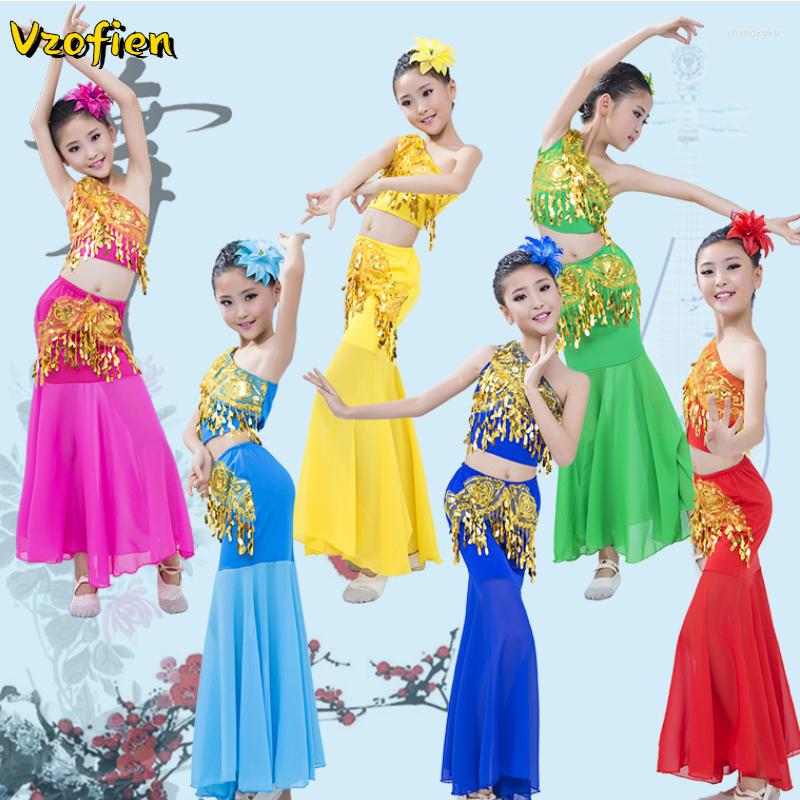 Stage Wear Children Dai Dance Peacock Performance Dress Girls Traditional Chinese Clothing Minority Festival Outfit, Picture shown
Stage Wear Children Dai Dance Peacock Performance Dress Girls Traditional Chinese Clothing Minority Festival Outfit, Picture shown