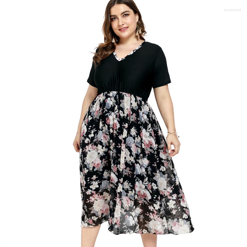 Plus Size Dresses 2023 Women Casual Dress Elegant V Neck Short Sleeve Summer Arrivals Chiffon Floral Print 4XL 5XL, Black
Plus Size Dresses 2023 Women Casual Dress Elegant V Neck Short Sleeve Summer Arrivals Chiffon Floral Print 4XL 5XL, Black