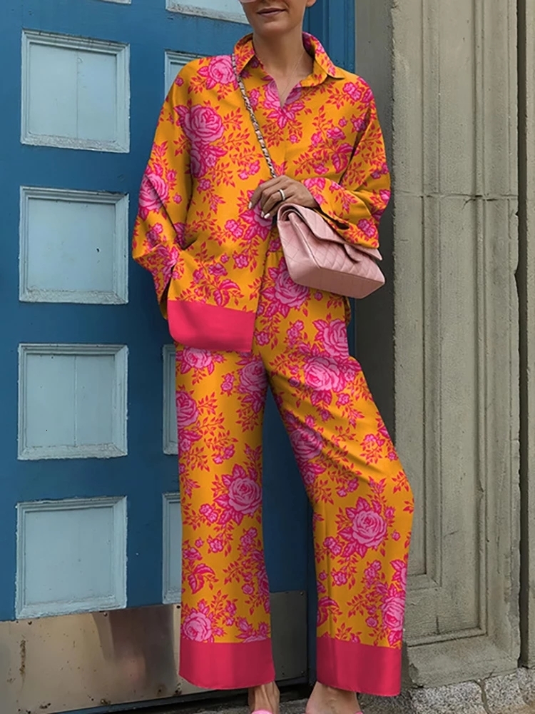 Women's Sleepwear 2023 Spring Loose Vintage Printed Pajamas Set Loungewear for Women 2 Pieces Long Sleeve Big Size Pyjama Tracksuit 230203, 01
Women's Sleepwear 2023 Spring Loose Vintage Printed Pajamas Set Loungewear for Women 2 Pieces Long Sleeve Big Size Pyjama Tracksuit 230203, 01