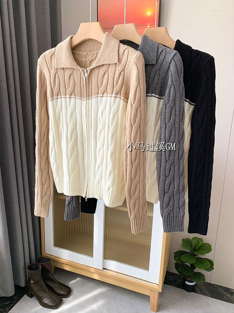 Women' Knits Vintage Women Autumn Winter Warm Basic Knit Cardigan Lapel Long Sleeve Zipper Sweater Contrast Color Lady Knitwear Chic, Black
Women' Knits Vintage Women Autumn Winter Warm Basic Knit Cardigan Lapel Long Sleeve Zipper Sweater Contrast Color Lady Knitwear Chic, Black