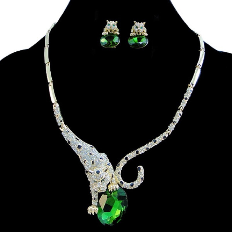 Wedding Jewelry Sets Animal Necklace Earrings Women Leoprad Panther Neck Chain Crystal Set Party Mangalsutra Collier Femme Collar Gift 230203 
Wedding Jewelry Sets Animal Necklace Earrings Women Leoprad Panther Neck Chain Crystal Set Party Mangalsutra Collier Femme Collar Gift 230203