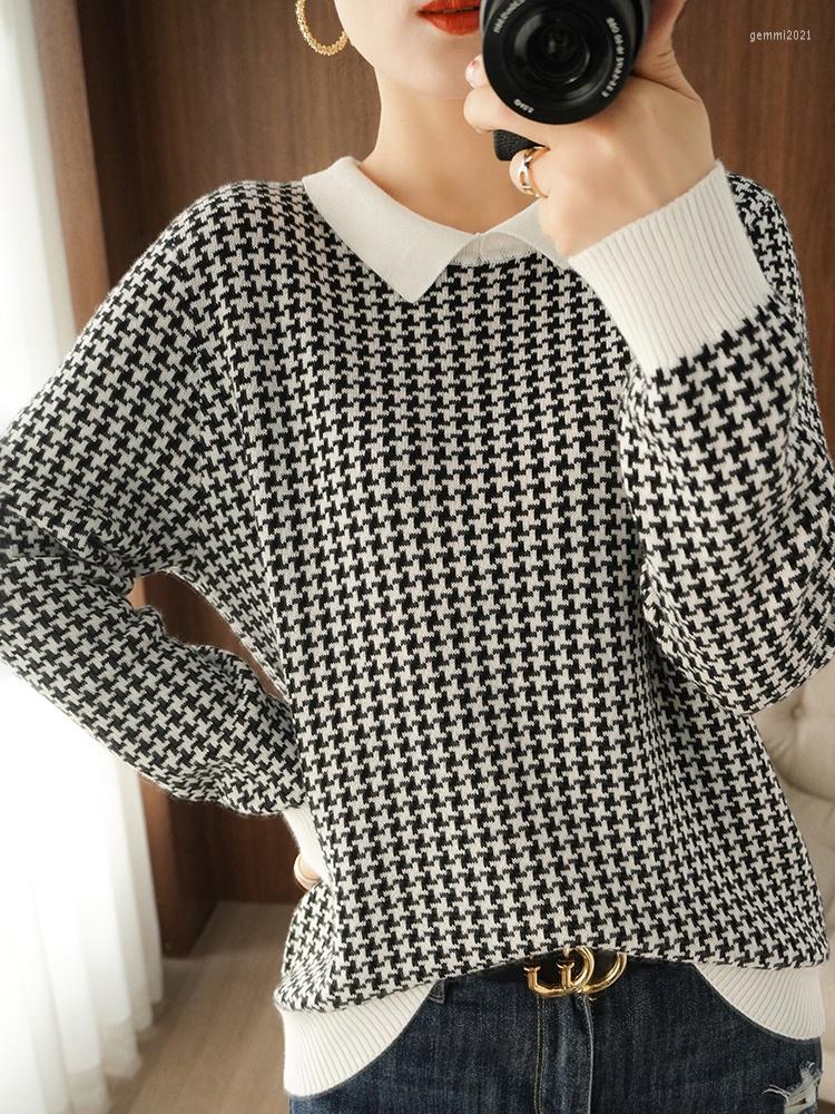 Women's Sweaters Early Autumn Women Cotton Houndstooth Pattern Knit Sweater O-Neck Pullover Bottoming Comfortable Breathable Clothes, White
Women's Sweaters Early Autumn Women Cotton Houndstooth Pattern Knit Sweater O-Neck Pullover Bottoming Comfortable Breathable Clothes, White