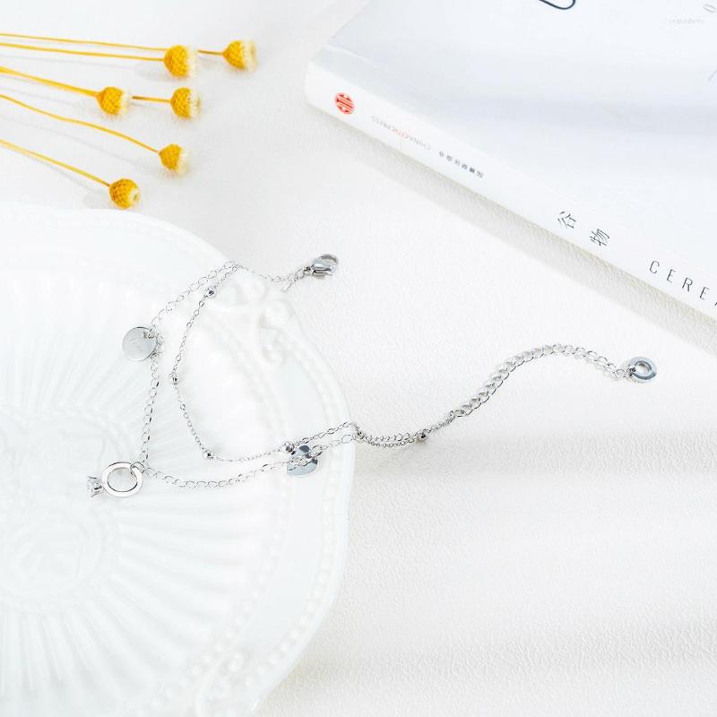 Anklets FATE LOVE Brand For Women Ladies Simple Style Foot Chains Silver Rose Gold Color Fashion Jewelry