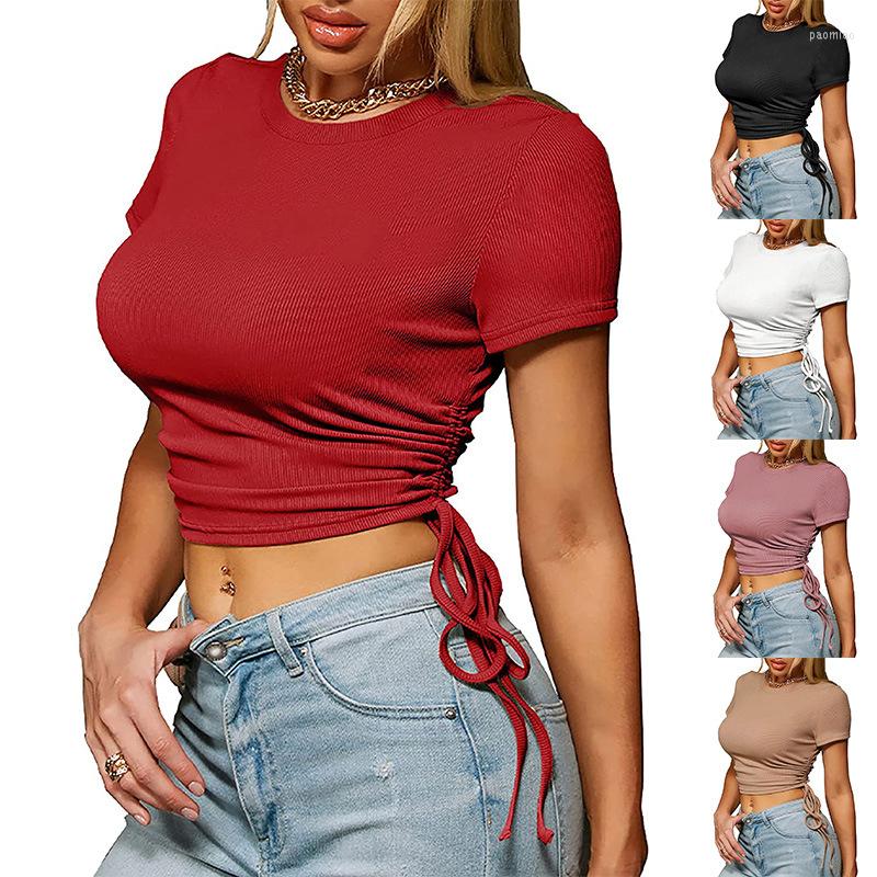 Women' T Shirts 2023 European And American Fashion Casual Women' Summer Pit Strip Drawstring Round Neck Short-Sleeved T-Shirt Top, Black
Women' T Shirts 2023 European And American Fashion Casual Women' Summer Pit Strip Drawstring Round Neck Short-Sleeved T-Shirt Top, Black