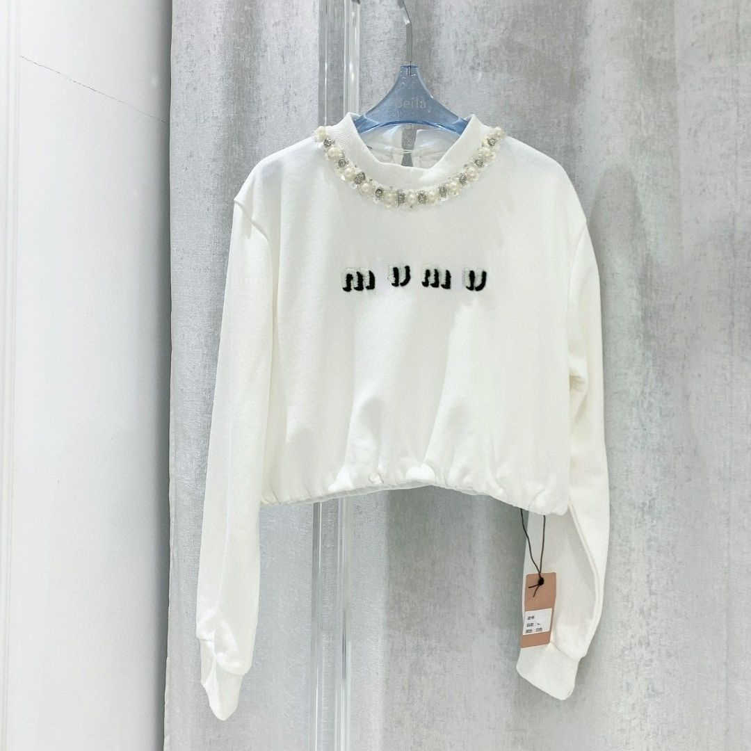 Fashion women sweater diamond embroidery sweatshirt miu designer sweaters womens hoodie lapel long-sleeved tshirt pullover coat, White
Fashion women sweater diamond embroidery sweatshirt miu designer sweaters womens hoodie lapel long-sleeved tshirt pullover coat, White
