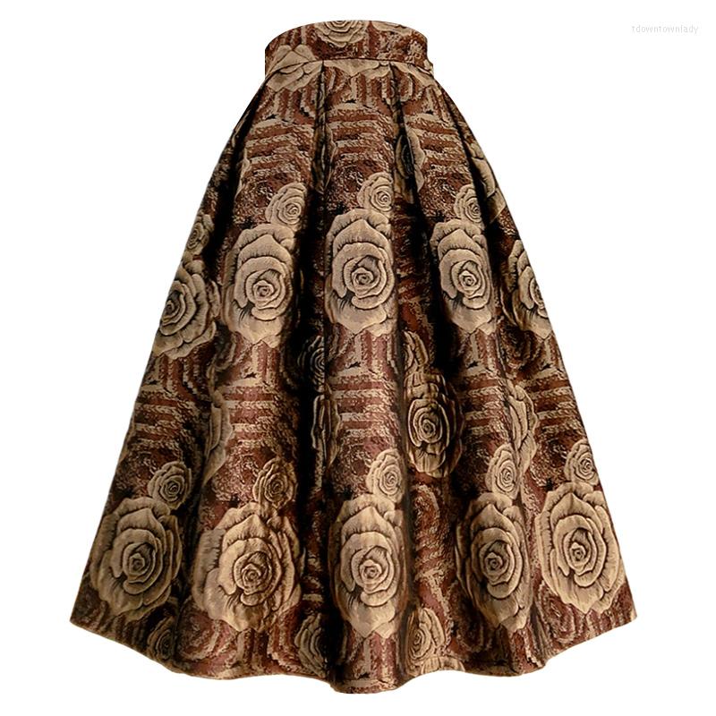Skirts 2023 Spring Fall Women High Waisted Ball Gown Mid- Calf Skirt Woman Vintage Casual Designer Flower, Brown
Skirts 2023 Spring Fall Women High Waisted Ball Gown Mid- Calf Skirt Woman Vintage Casual Designer Flower, Brown