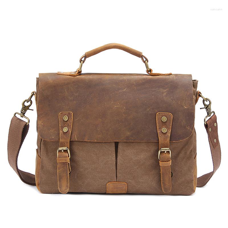 Evening Bags Men's Briefca Vintage Crazy Horse Leather Canvas Business Handbags High Quality Cowskin Hand Male Retro Cross Body, Dark grey
Evening Bags Men's Briefca Vintage Crazy Horse Leather Canvas Business Handbags High Quality Cowskin Hand Male Retro Cross Body, Dark grey