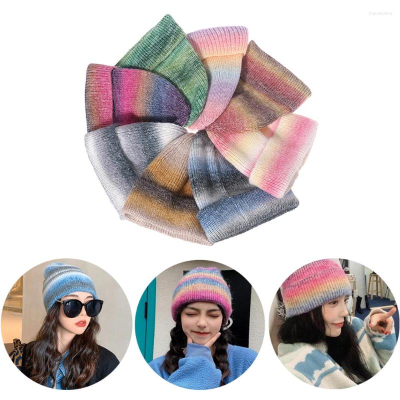 Berets Fashion Trend Gradual Tie Dyed Knitted Hat Warm Rainbow Winter Wool Hats For Women Men Dye Matching Without Brim, Pink purple yellow
Berets Fashion Trend Gradual Tie Dyed Knitted Hat Warm Rainbow Winter Wool Hats For Women Men Dye Matching Without Brim, Pink purple yellow