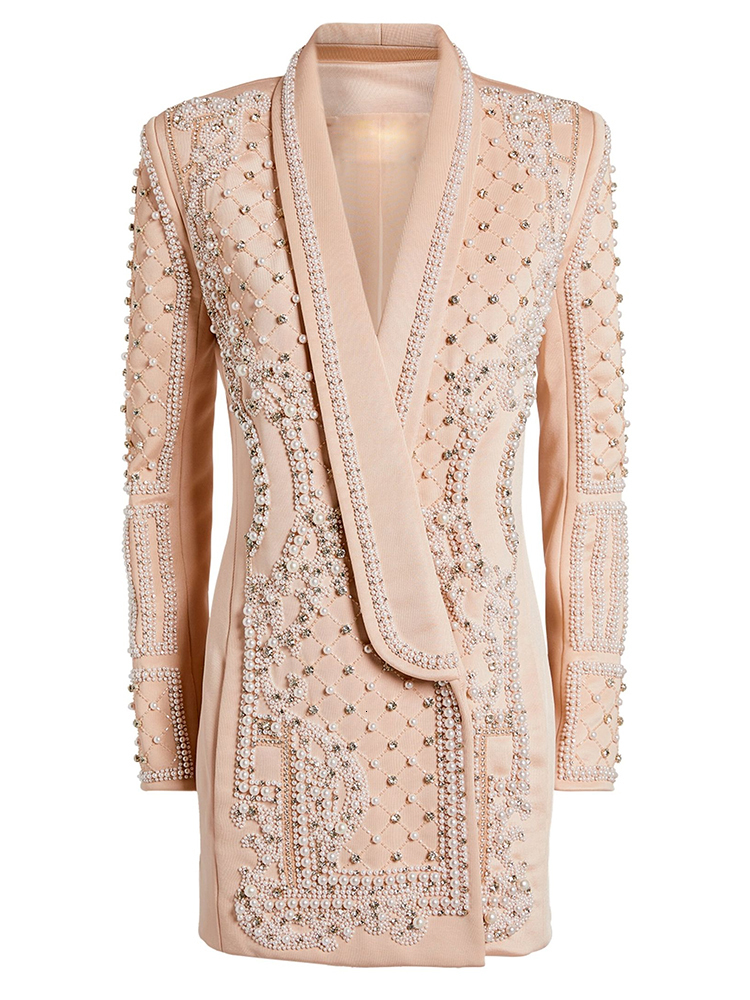 Women's Suits Blazers TOP QUALITY est 2023 Fashion Designer Shawl Collar Stunning Diamonds Pearls Beaded Blazer Dress 230203, Pink
Women's Suits Blazers TOP QUALITY est 2023 Fashion Designer Shawl Collar Stunning Diamonds Pearls Beaded Blazer Dress 230203, Pink