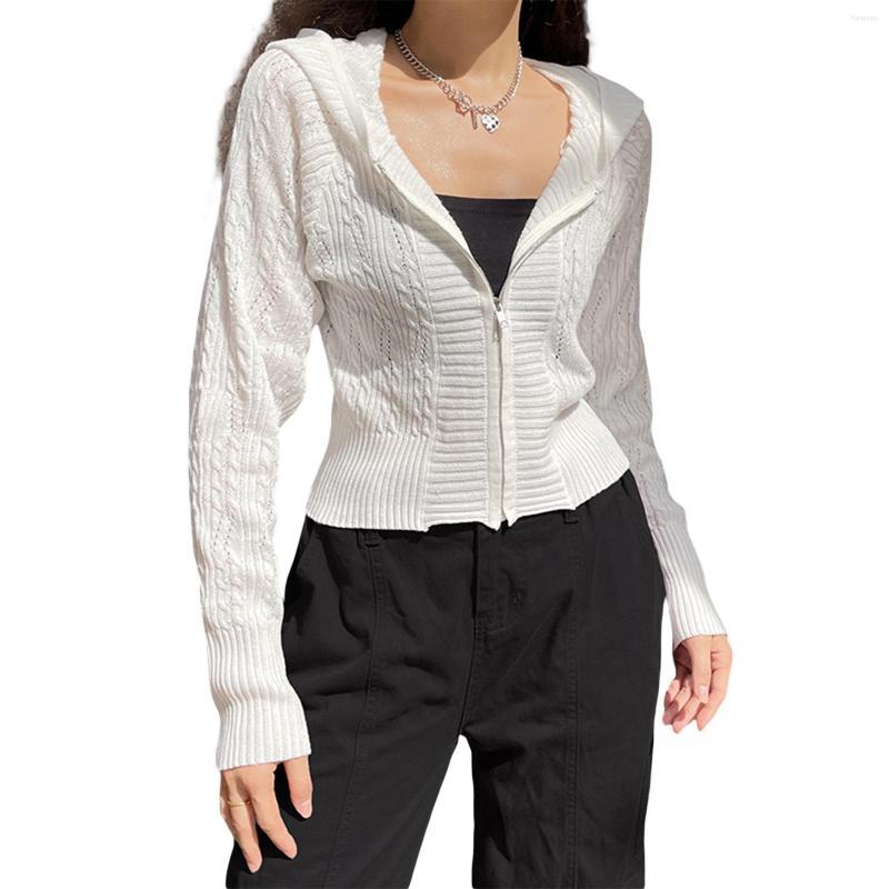 Women' Knits Women Personality Hoodies Sweater Coat Solid Color Knitted Twist Hooded Long Sleeve Zipper-Up Short Cardigan Outerwear
Women' Knits Women Personality Hoodies Sweater Coat Solid Color Knitted Twist Hooded Long Sleeve Zipper-Up Short Cardigan Outerwear