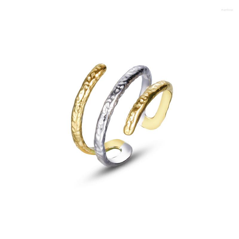 Cluster Rings S925 Sterling Silver Line Winding Color Separation Opening Ring Female Minority America Retro Fold Texture Index Finger
Cluster Rings S925 Sterling Silver Line Winding Color Separation Opening Ring Female Minority America Retro Fold Texture Index Finger