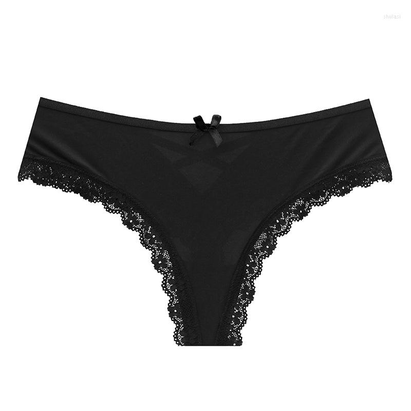 Women' Panties Mid-waist Milk Silk High Elastic Thong Plus Size Solid Color Lace Wavy Edge Belt Underwear Women, Black
Women' Panties Mid-waist Milk Silk High Elastic Thong Plus Size Solid Color Lace Wavy Edge Belt Underwear Women, Black