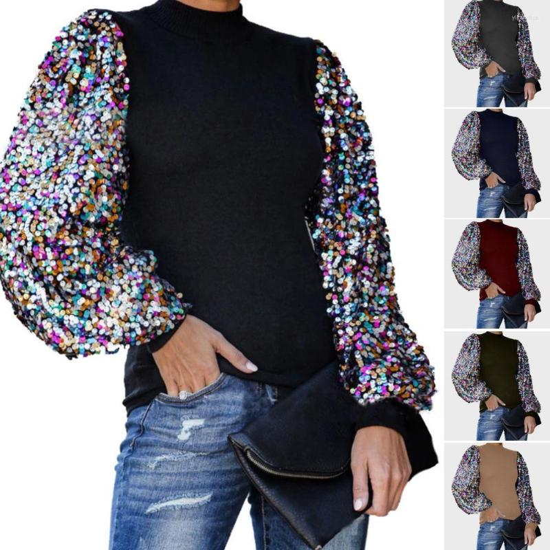 Women' Sweaters Women Blouses 2023 Fashion Autumn Winter Mock Neck Sequins Patchwork Long Puff Sleeve Blouse Shirt Top, Gray
Women' Sweaters Women Blouses 2023 Fashion Autumn Winter Mock Neck Sequins Patchwork Long Puff Sleeve Blouse Shirt Top, Gray