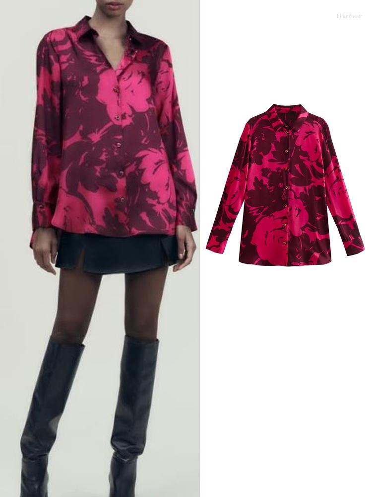 Women's Blouses Women 2023 Satin Chic Printed Shirt Summer FashionTurn Down Collar Single Breasted Vintage Long Sleeve Autumn Causal Loose, At0007
Women's Blouses Women 2023 Satin Chic Printed Shirt Summer FashionTurn Down Collar Single Breasted Vintage Long Sleeve Autumn Causal Loose, At0007