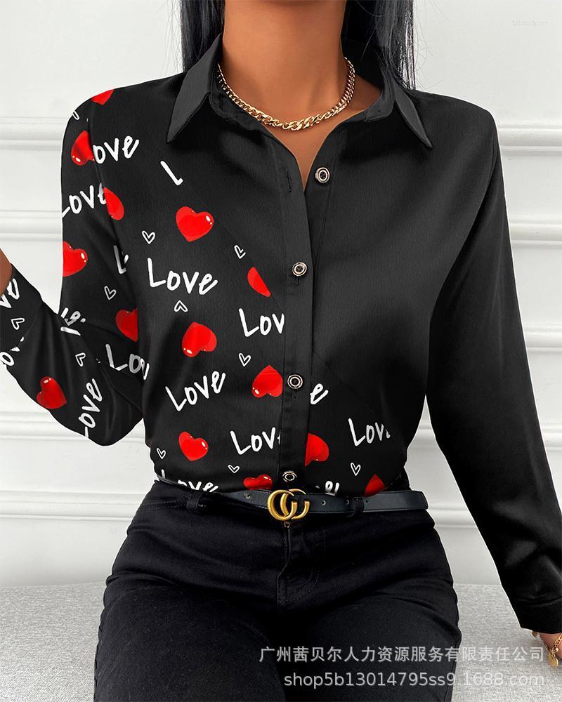 Women' Blouses Valentine' Day Heart Letter Print Button Down Shirt Women Spring Summer Fashion Long Sleeve Casual Shirts Blouse, Black
Women' Blouses Valentine' Day Heart Letter Print Button Down Shirt Women Spring Summer Fashion Long Sleeve Casual Shirts Blouse, Black